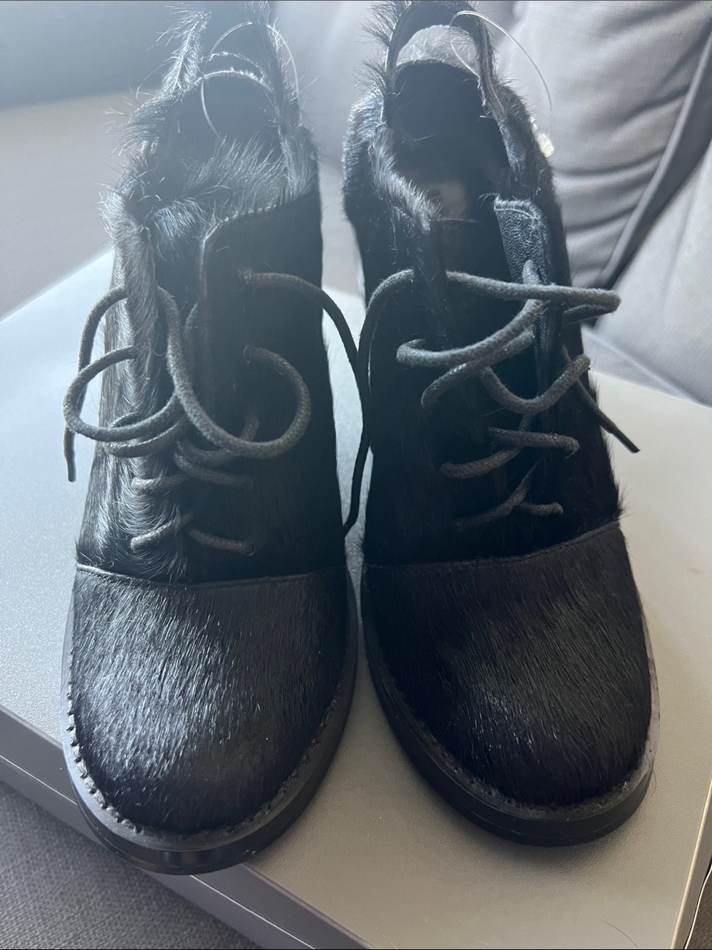 Alexander Wang Black Calf hair Wedge Oxfords - Picture 9 of 11